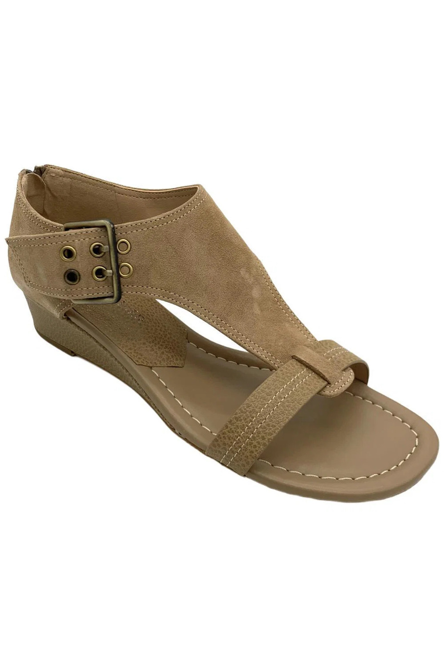 Donald Pliner Women's Virgina Suede Wedge Sandals Tobacco - Medium